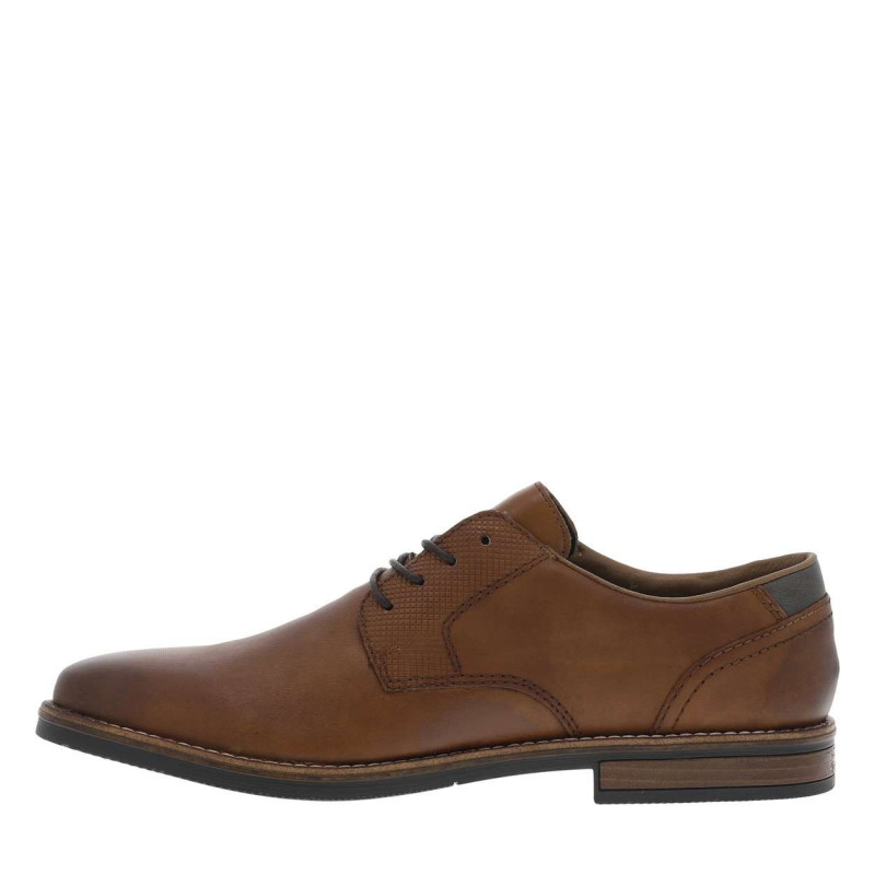 Derbies en cuir cognac à talon décroché bas et à lacets ronds cognac